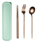 IC Set, bärbara bestick med fodral, ätpinnar roséguld
