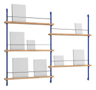 MOEBE - Magazine Shelf - MS.115.2 - Tidningshållare - Oak/Deep Blue - H115xW169xD7cm