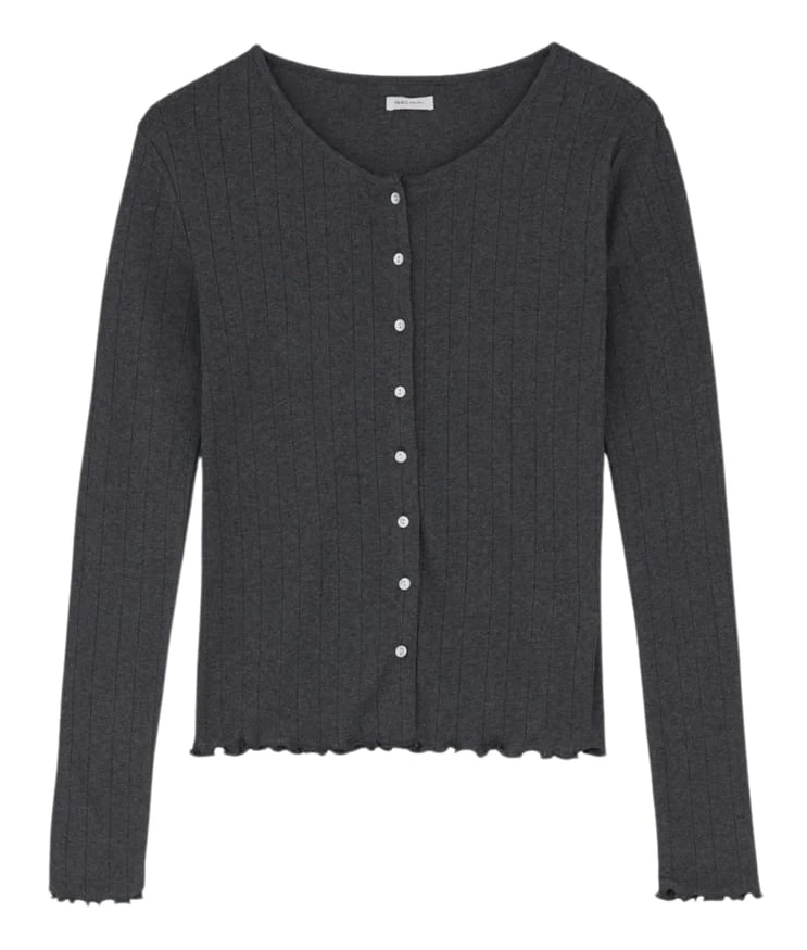 Skall Studio - Edie Cardigan - Cardigan - Dark Grey Melange - XS