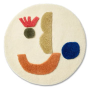 Ferm Living - Panto Tufted Rug - Barnens matta - Large - Off-white - Ø: 130 x H: 130 cm