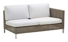 Cane-line, Connect 2-Sits Vänster Modul Hög Konstrotting Taupe