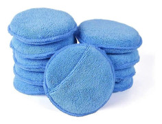 Applikatorkuddar, (Blå, 5 tum, 10-pack) Bilpoleringssvampar med fingerficka Mikrofiber Vaxapplikator för Vaxer, Polermedel, Färgrensare