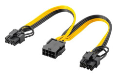 Strömkabel 8-stifts hona till dubbel 6+2 hane för PCIe_qq