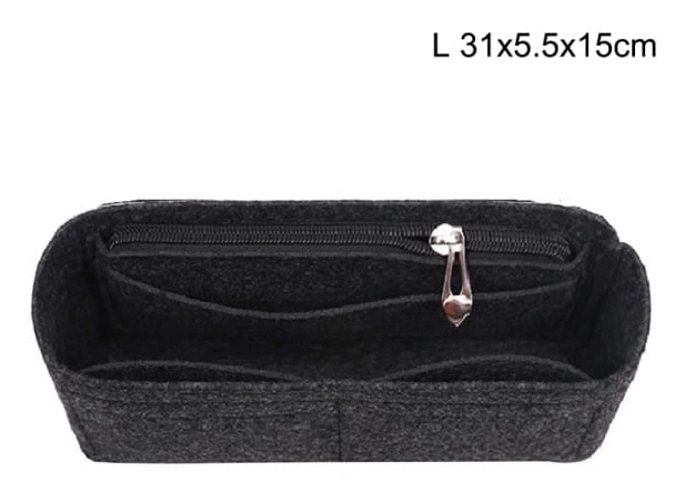 Multi-fickors Insatsväska för Kvinnor i Filtmaterial Black M