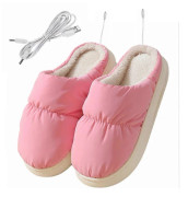 USB-tofflor varma skor rosa