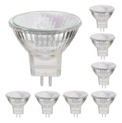 MR11 12V 35W halogenlampor GU4 sockel 2800K varmvit, dimbara, 8-pack (LGL)