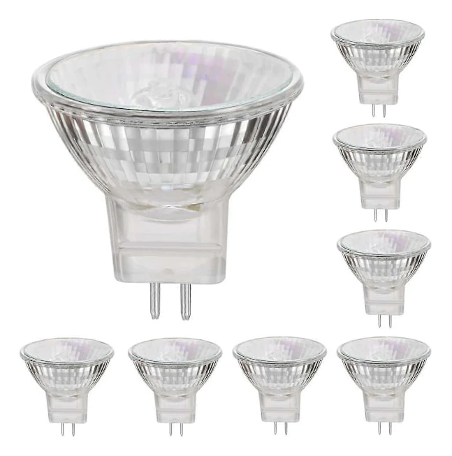 MR11 12V 35W halogenlampor GU4 sockel 2800K varmvit, dimbara, 8-pack (LGL)
