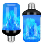 Juldekorationer LED Flamljuslampa, Uppgraderade 3 Lägen Eldljuslampor E26 Sockel Flimrande Ljuslampor för Jul (2-pack)