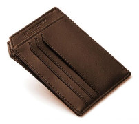 Slimmat kortfodral med öppet fack i mitten Brown