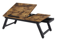 Laptopbord för säng eller soffa med justerbar lutningsbar topp, frukostserveringsbricka med höjdjusterbara hopfällbara ben, passar skärmstorlek upp t