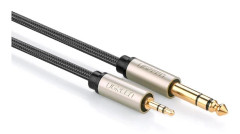 Ugreen - Ljudkabel - stereojack hane till mini-phone stereo 3.5 mm hane - 2 m - skärmad - grå