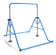 Blå gymnastikstänger, hopfällbar design, höjdjusterbar,Blå