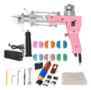 Elektrisk tuftingpistol, hållbar stålkonstruktion, komplett tuftingkit,Rosa EU PLUG 220V-B