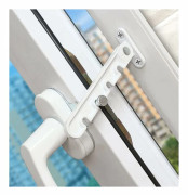 Fönsterbegränsare för Utåtgående Fönster, Barnsäkerhetslås, Anti-klämlås, Fönsterventilationsbegränsare, Utåtgående Öppning för PVC, Trä och Aluminiumfönster, Vit