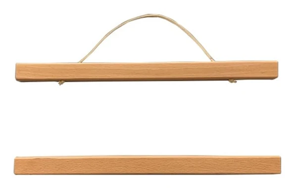 [NT] Magnetisk trähängare Foton Affischram Teak Trärulle Väggkonstdekor Modern Teak Magnet 51cm