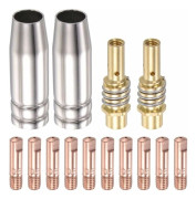 MIG-svetstillbehörssats 0,8 mm Konduktiv kontakttips Munstycksanslutningsstång 15AK Förbrukningsmaterial, 14 delar