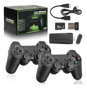 Paris Trådlös Retro Spelkonsol, 20 000+ Spel, Spelkontroll med Inbyggda 9 Emulatorer, Mini Spelkonsol med Dubbla 2.4G Trådlösa Handkontroller för TV