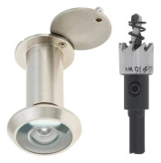 Dörrkikare, Mässing 200 Graders Titthål med 16mm Borr, 16mm Rördiameter för 35-55mm Dörrar (Färgad Nickel)