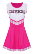 Barnfotboll baby cheerleading uniformer prestanda uniformer Rose red 140cm