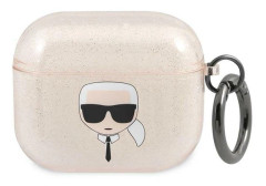 Karl Lagerfeld Case Karl Lagerfeld KLA3UKHGD Apple AirPods 3 skydd guld/guld Glitter Karl`s Head