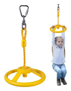 Ninja Hjul Hinderbana för Barn Vuxna 360 Graders Roterande Led Djungelgym Apgunga Utomhus Inomhus Lekplats - gul