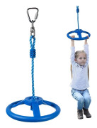 Ninja Hjul Hinderbana för Barn Vuxna 360 Graders Roterande Led Djungelgym Apgunga Utomhus Inomhus Lekplats - Blå