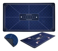 Pokermatta - ENGELHART - 140 cm x 80 cm - Antislip - Polyester och gummi - Tjocklek 3mm blå