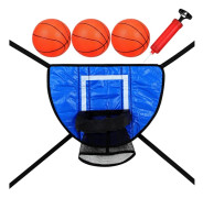 [QD] Trampolintillbehör basketkorg med 3 minibollar 1 pump Vattentät trampolinleksak Barn Trampolintillbehör Utomhussporter