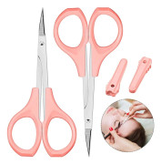 Grooming Genius, Lätta Vattentäta Ögonbrynssaxar, Böjt Blad med Halkfria Fingergrepp, Användarvänligt Verktyg för Perfekt Formade Bryn