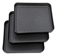 "QD " Set med 3 Skoställ, Skobricka i Plast, Liten Skomatta, Droppbricka, Hylla, Skobricka, Droppbricka, 35x27x3 cm