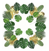 {NT}78 st 12 sorters palmblad konstgjord tropisk växt Hawaiianskt djungeltema matbord hus dekorera