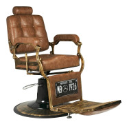 Gabbiano barberstol Boss old leather ljusbrun