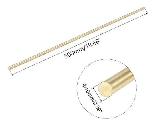 QD-1st Mässingsstång Solid Rundstång 10MM 10MM 10mm 10mm