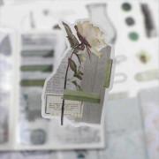 40 ark naturtema Washi-klistermärkesbok för vuxna, botaniska växtklistermärken Junk Journaling Sc.pa