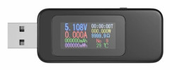 USB Voltmeter, USB Multimeter, Spänningstestare, Strömtestare, USB Effektmätare, Färgskärm, Voltmeter, Amperemeter, Spänning och Ström 0-5.1A, 4-30V