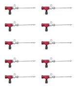 10X Motorcykel Hydraulisk Kopplings Huvudcylinder Stång Bromspump M10X1.25mm Aluminium Röd.pa