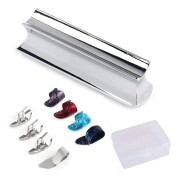 10 st Gitarr Slide Set - Metall Slides och Fingerplektrum