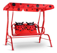 Hollywood swing 2-sits barnträdgårdsgunga nyckelpiga röd 117 x 78 x 116 cm