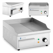 Elgrill, slät, räfflad grillplatta, 360 x 380 mm, 2000 W