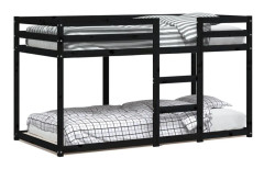 vidaXL Våningssäng svart 90x190 cm massiv furu