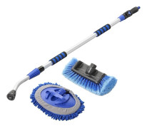 Tvättborste teleskopskaft 1,90 m med chenille mikrofiber och 3D tvättborsthuvud