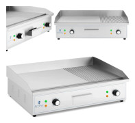 Elgrill, slät, räfflad grillplatta, 727 x 420 mm, 4400 W