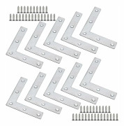 10st rostfria l-formade platta vinkeljärn 80x80x1,5mm för trämöbler