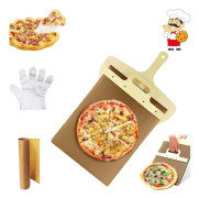 The Art of Pizza - Den perfekta pizzaspaden, glidande pizzaskal Non-stick pizzaöverföringsskyffel i trä, glidande pizzaskal (52,5*35 cm)