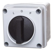 Elektromet kamströmställare L-0-P 3P 12A IP65 båge E12-43 i kapsling (921243)