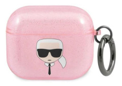 Karl Lagerfeld Case Karl Lagerfeld KLA3UKHGP Apple AirPods 3 skydd rosa/rosa Glitter Karl`s Head