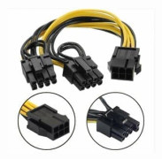 10st Y-Splitt PCIE 6Pin Hona till 2 x 6+2 pin Hane PCIE 30cm