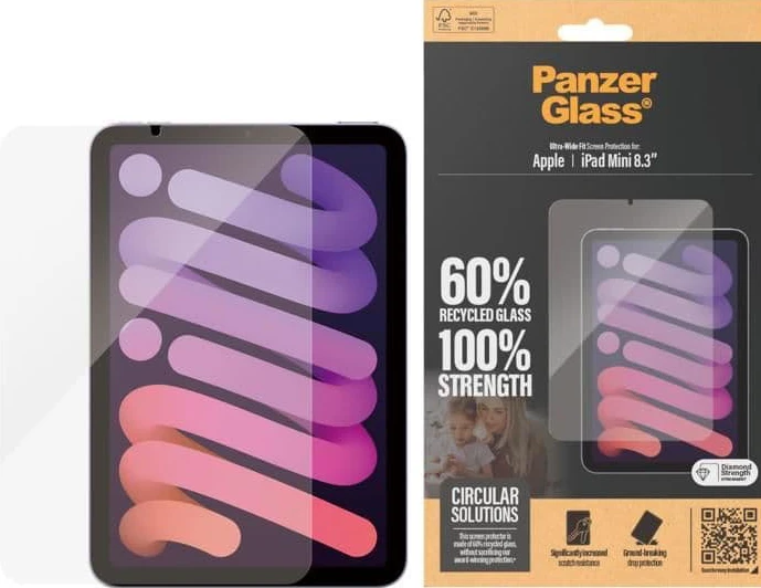 PanzerGlass - Skärmskydd för surfplatta - ultrabred passning - glas - för Apple iPad mini (6:e generation)