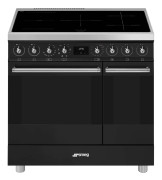 Symphony - Induktionsspis 90 cm (2 ugnar) - Svart - Smeg