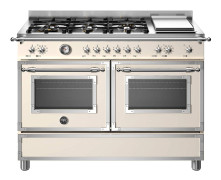 Bertazzoni HER126G2EAVT Heritage gasspis med dubbelugn, 120 cm, cremevit